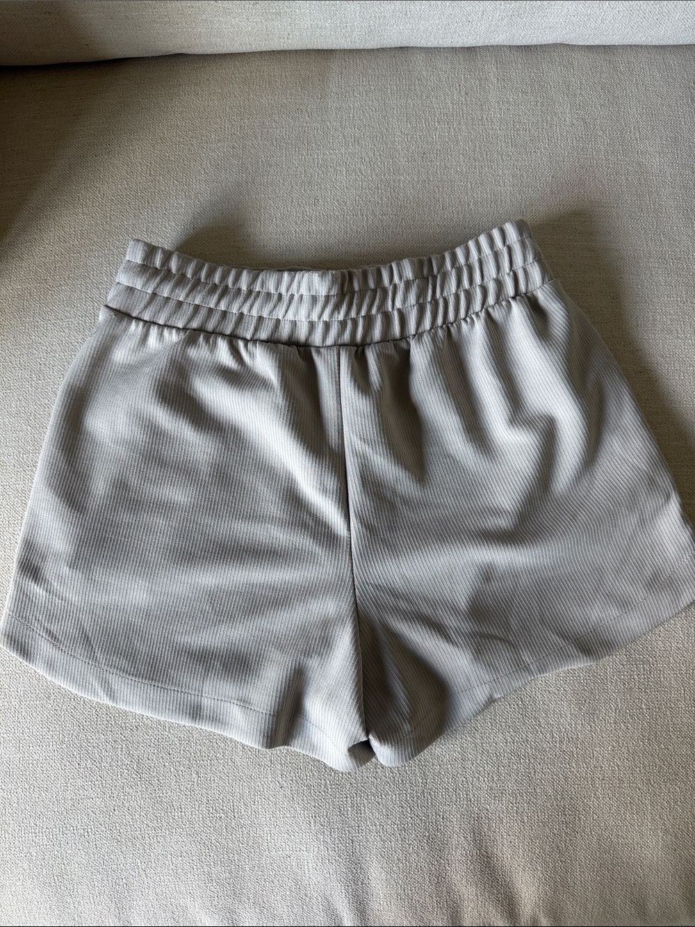 all in motion Light Gray/taupe Ribbed Drawstring Athletic Shorts - Picture 3 of 3